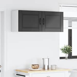 Nástěnná skříňka PORTO 2 pcs Černá 50 x 31 x 40 cm - obrázek 4
