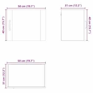 Nástěnná skříňka PORTO 2 pcs Betonově šedá 50 x 31 x 40 cm - obrázek 14
