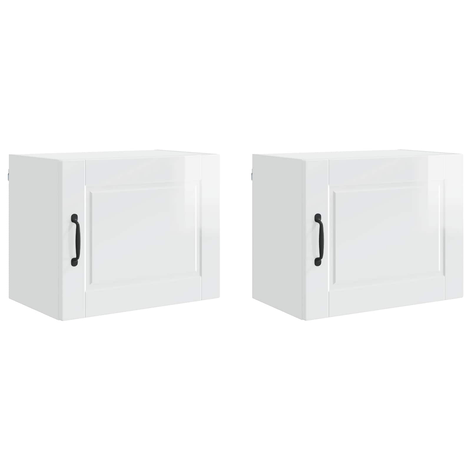 vidaXL Wandkast PORTO 2 st Hoogglans Wit 50 x 31 x 40 cm Bewerkt hout, foto 3