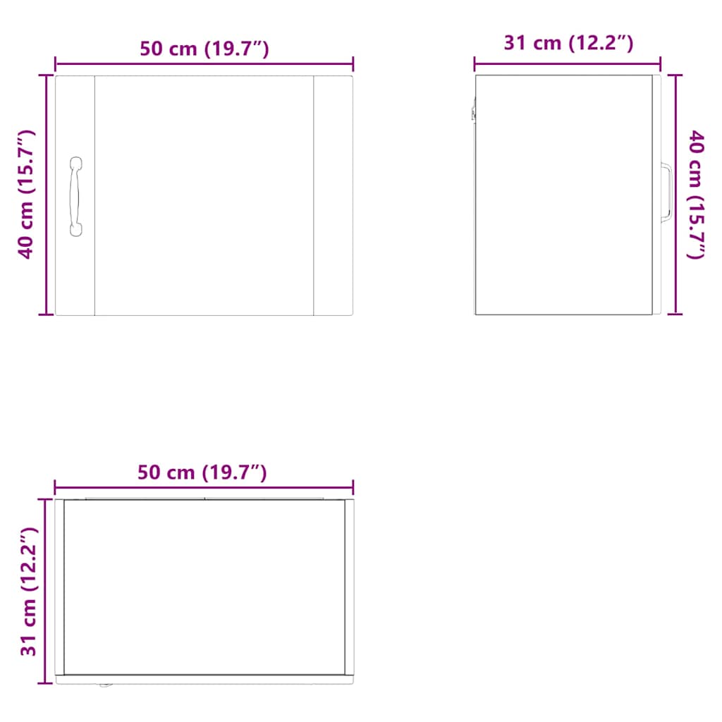 Kuhinjski element s polico 2 pcs Umetni hrast 50 x 31 x 40 cm - slika 13