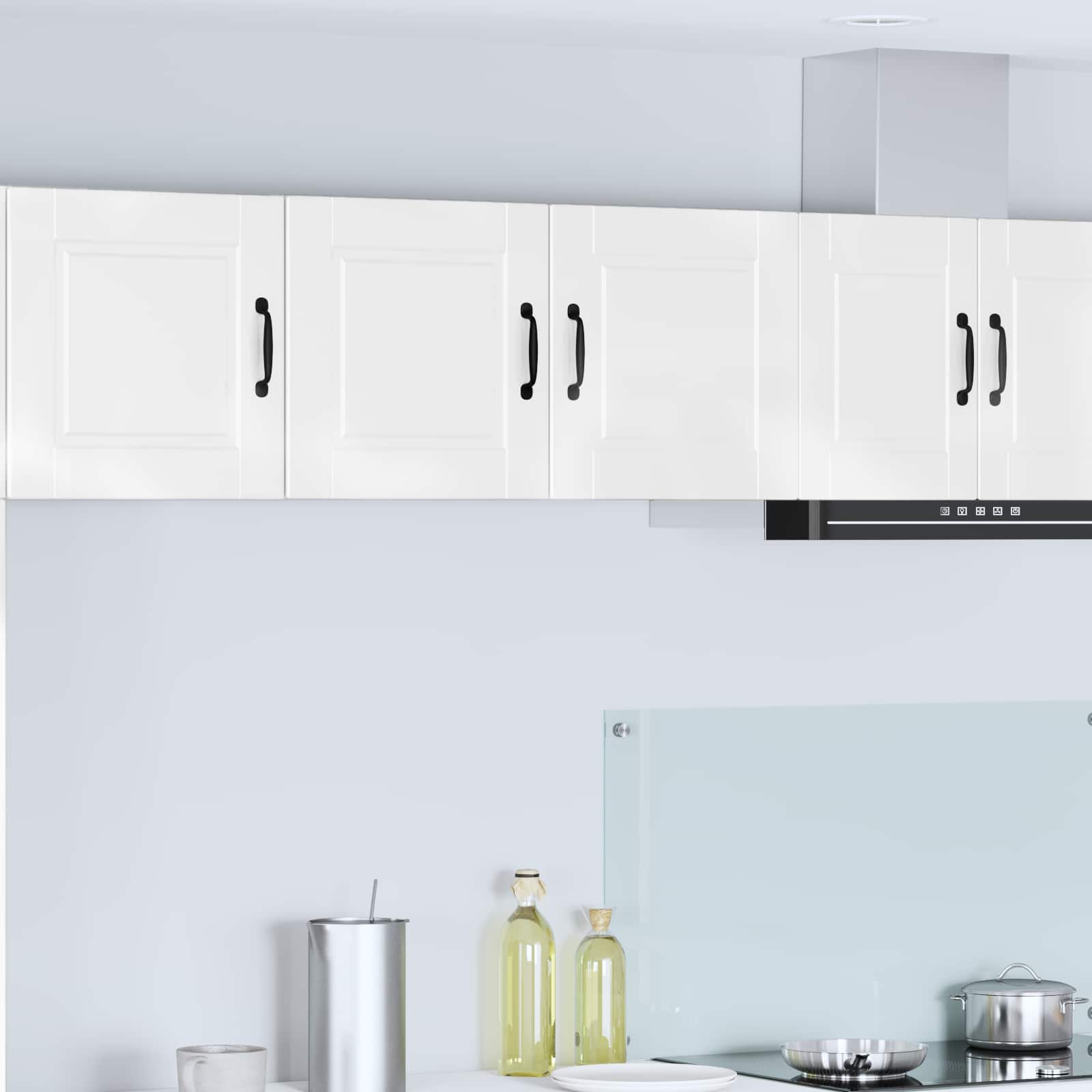 Köögikapp uksega Kergelt läikiv valge 80 x 31 x 40 cm Tehispuit