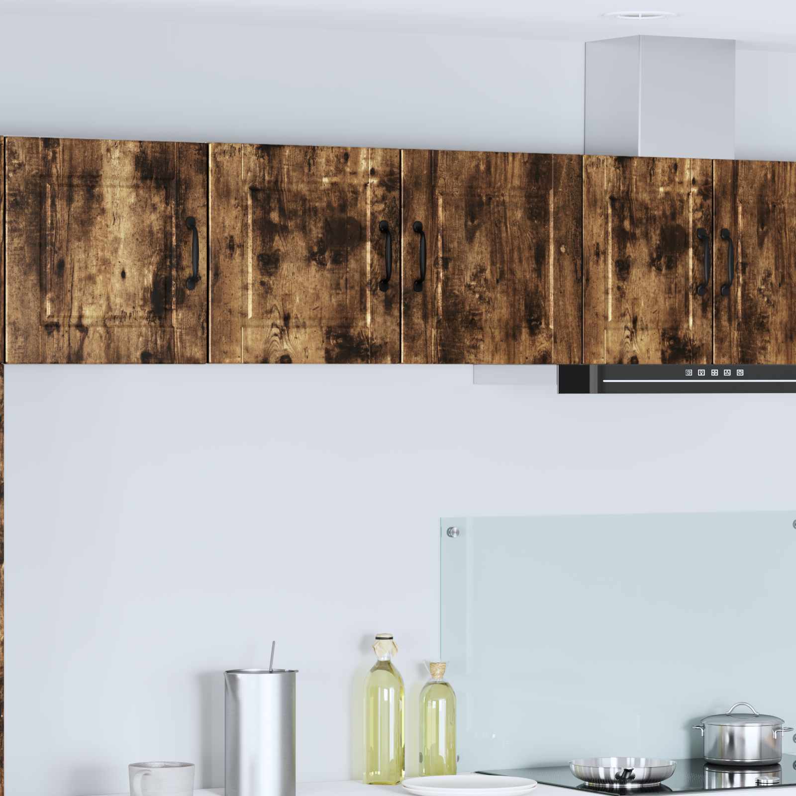 Köögikapp riiuliga Suitsetatud tamm 80 x 31 x 40 cm Tehispuit