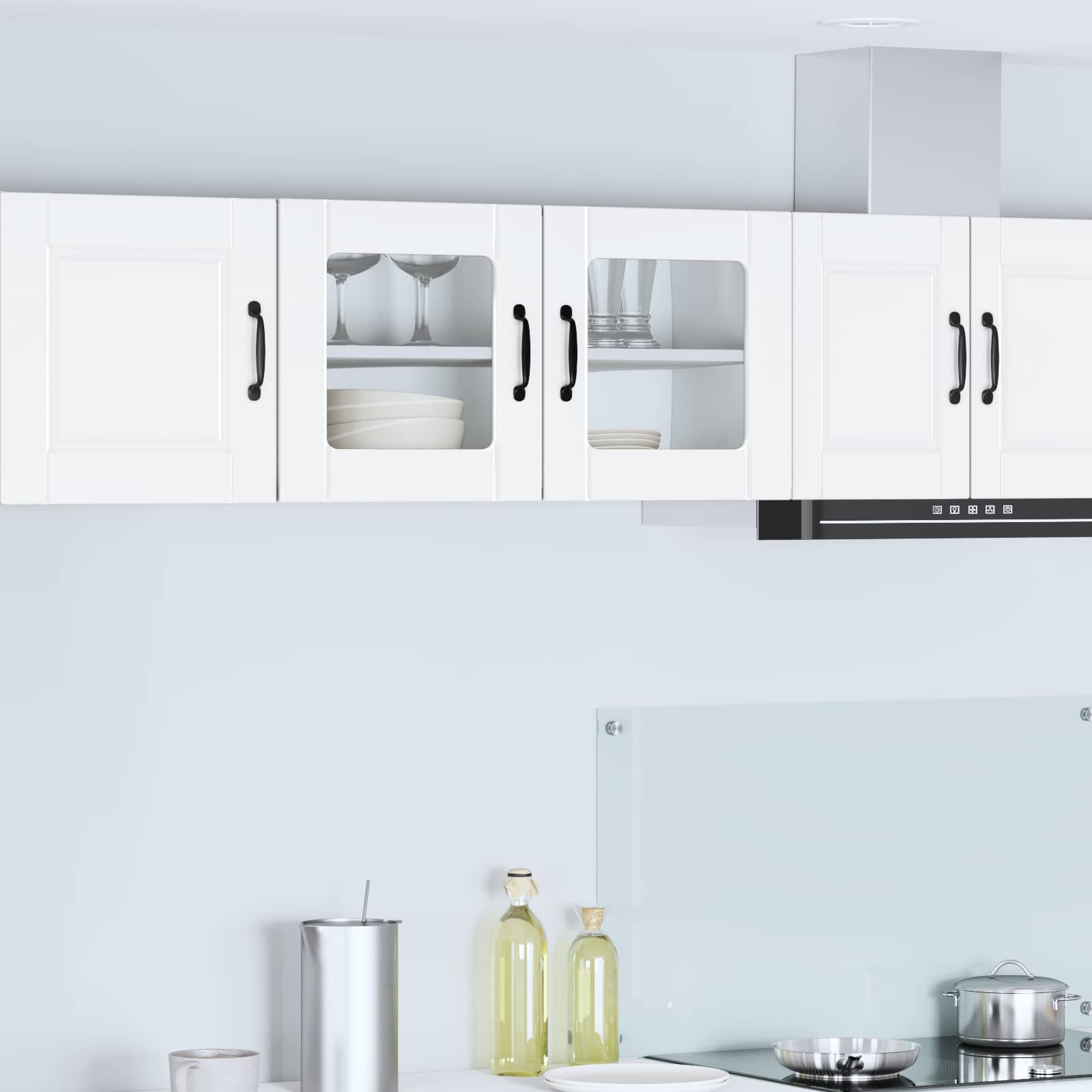 vidaXL Dulap de sticlă pentru perete PORTO Alb 80 x 31 x 40 cm