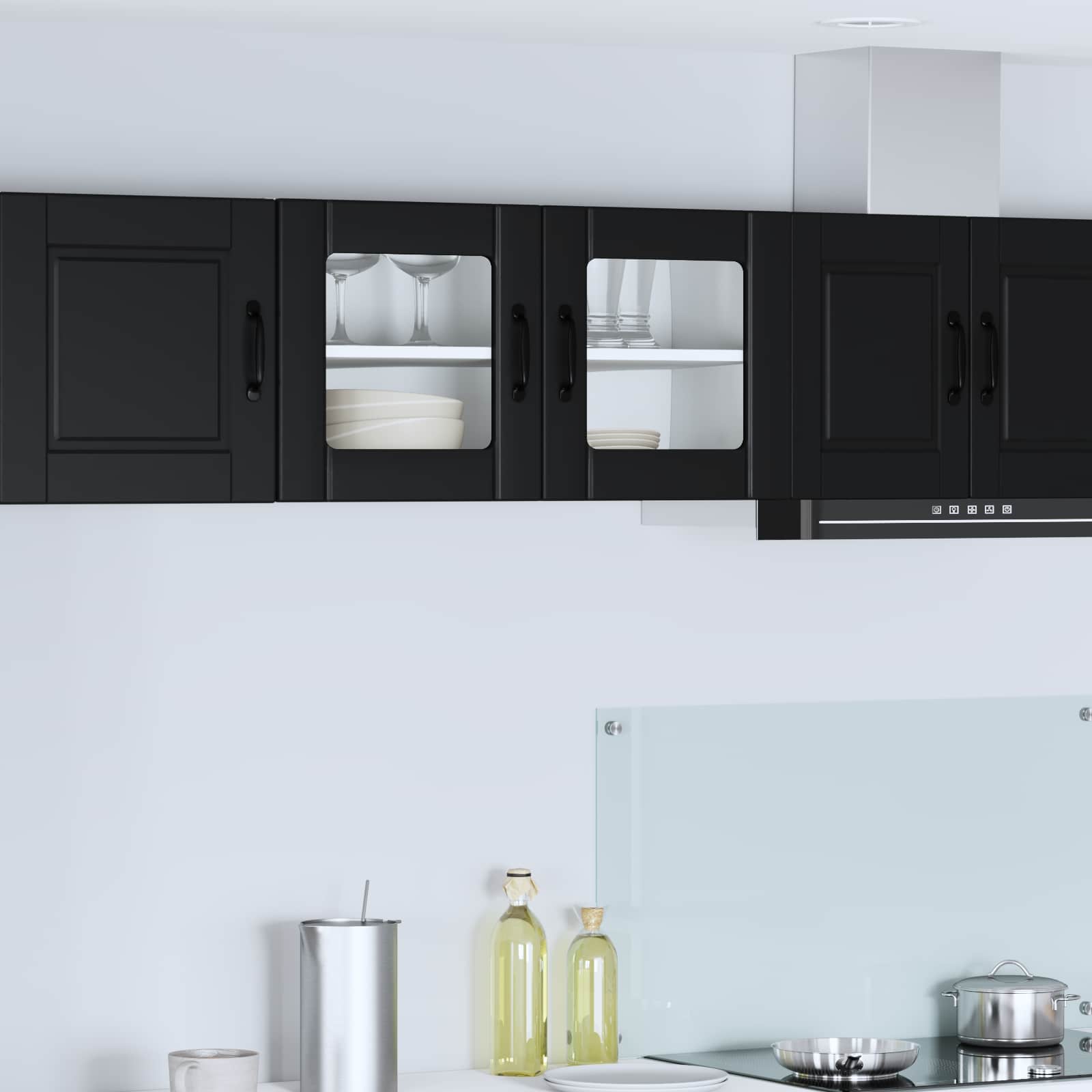 vidaXL Küchenschrank mit Regal Schwarz 80 x 31 x 40 cm Holzwerkstoff