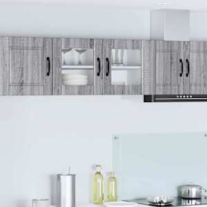 Stenski stekleni omarica PORTO Siva Sonoma 80 x 31 x 40 cm