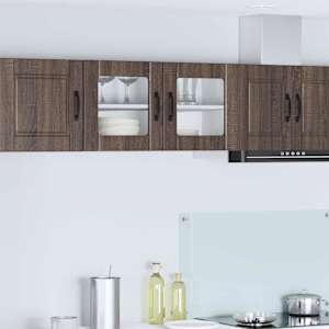 Stenski stekleni omarica PORTO Rjav hrast 80 x 31 x 40 cm