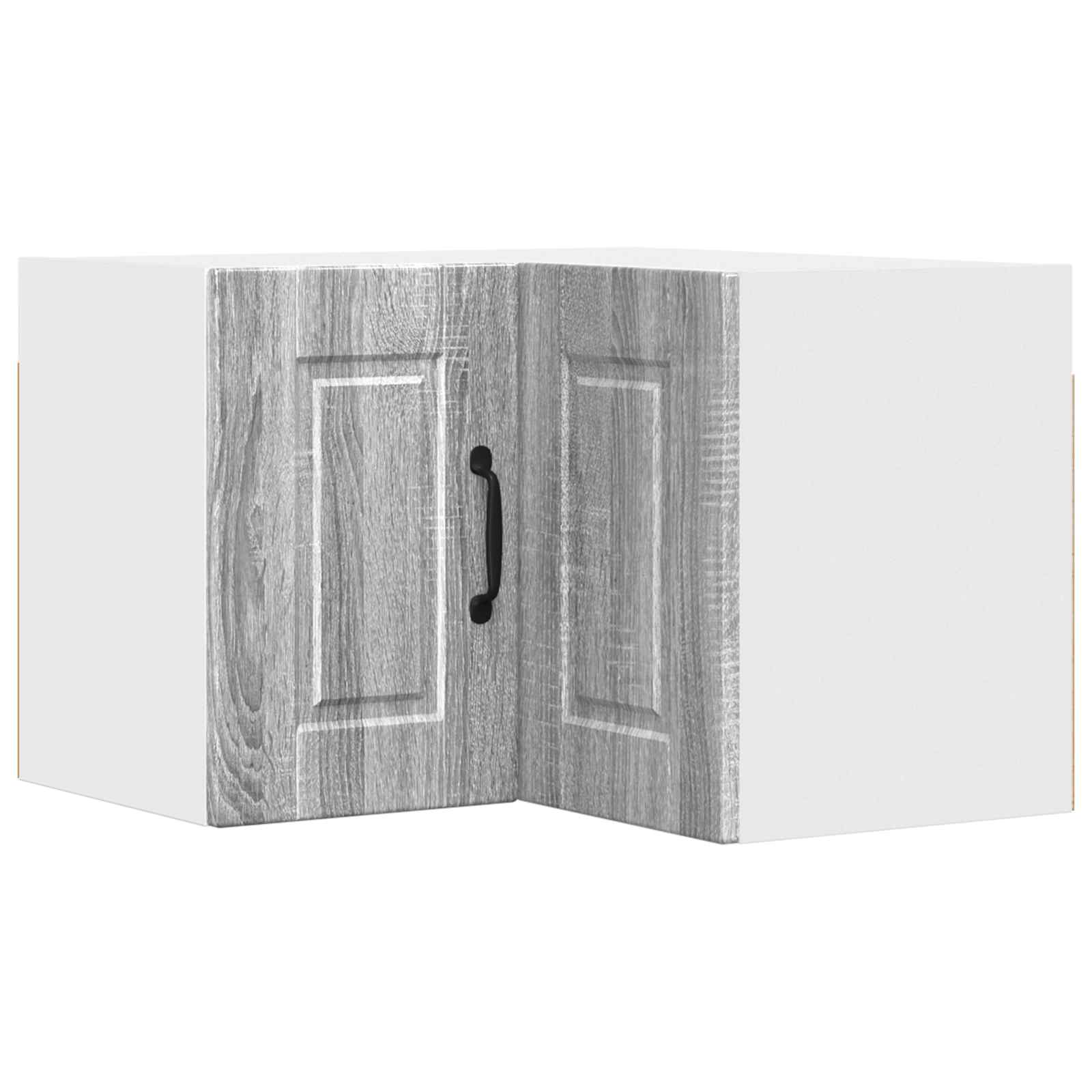 vidaXL Wandhoekkast PORTO Grijs Sonoma 57 x 57 x 40 cm Bewerkt hout, foto 3