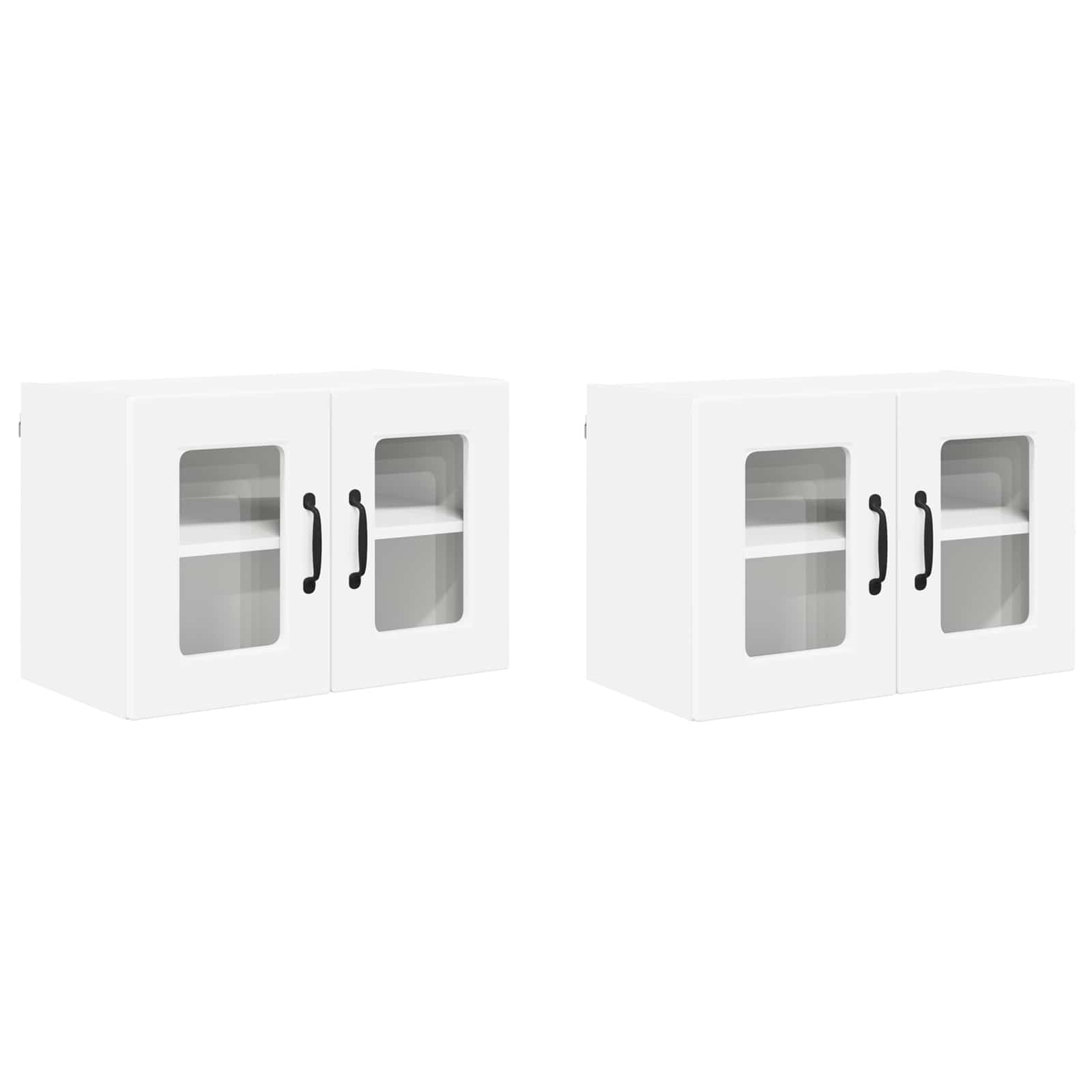 Seinälasi kaappi PORTO 2 pcs Valkoinen 60 x 31 x 40 cm - Image 2
