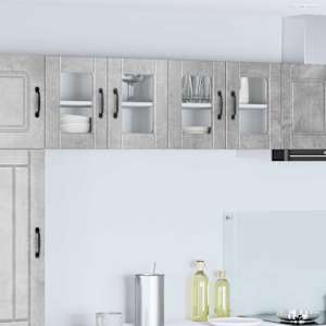 Stenski stekleni omarica PORTO 2 pcs Betonsko siva