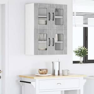 Nástěnná skleněná skříň PORTO 2 pcs Betonově šedá - obrázek 4