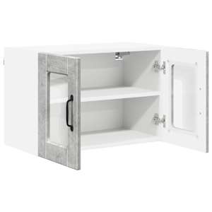 Nástěnná skleněná skříň PORTO 2 pcs Betonově šedá - obrázek 5