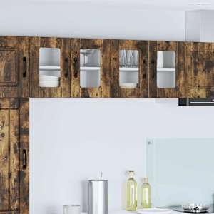 Stenski stekleni omarica PORTO 2 pcs Dimljeni oreh