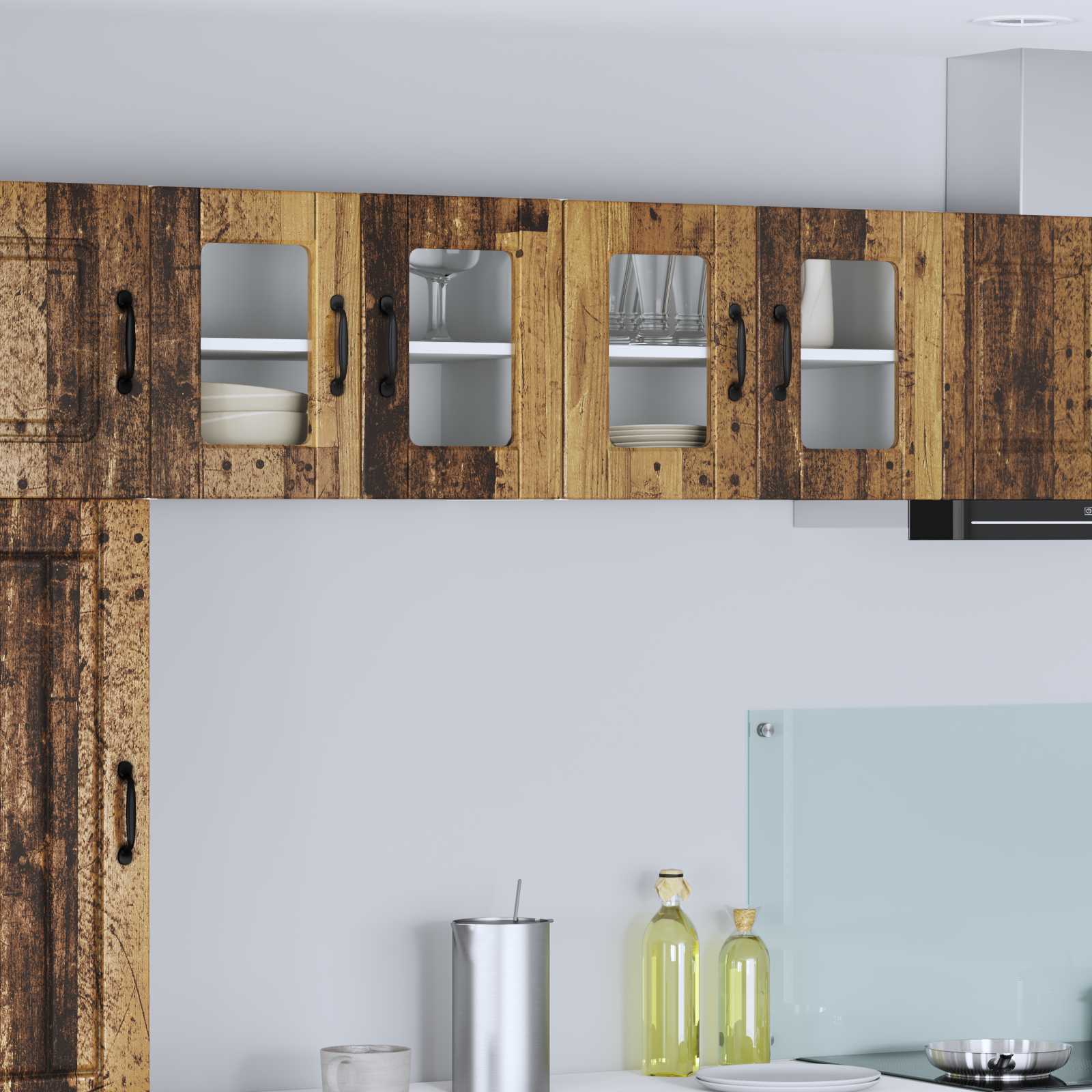 Köögikapp riiuliga 2 pcs Vana puit 60 x 31 x 40 cm Tehispuit