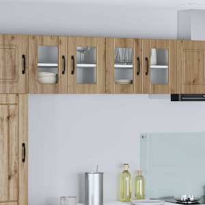 Stenski stekleni omarica PORTO 2 pcs Umetni hrast