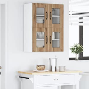Nástěnná skleněná skříň PORTO 2 pcs Artisanový dub - obrázek 4