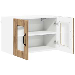 Nástěnná skleněná skříň PORTO 2 pcs Artisanový dub - obrázek 5