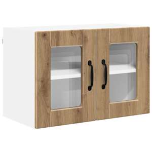 Nástěnná skleněná skříň PORTO 2 pcs Artisanový dub - obrázek 6