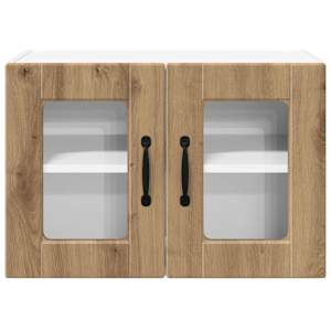 Nástěnná skleněná skříň PORTO 2 pcs Artisanový dub - obrázek 7