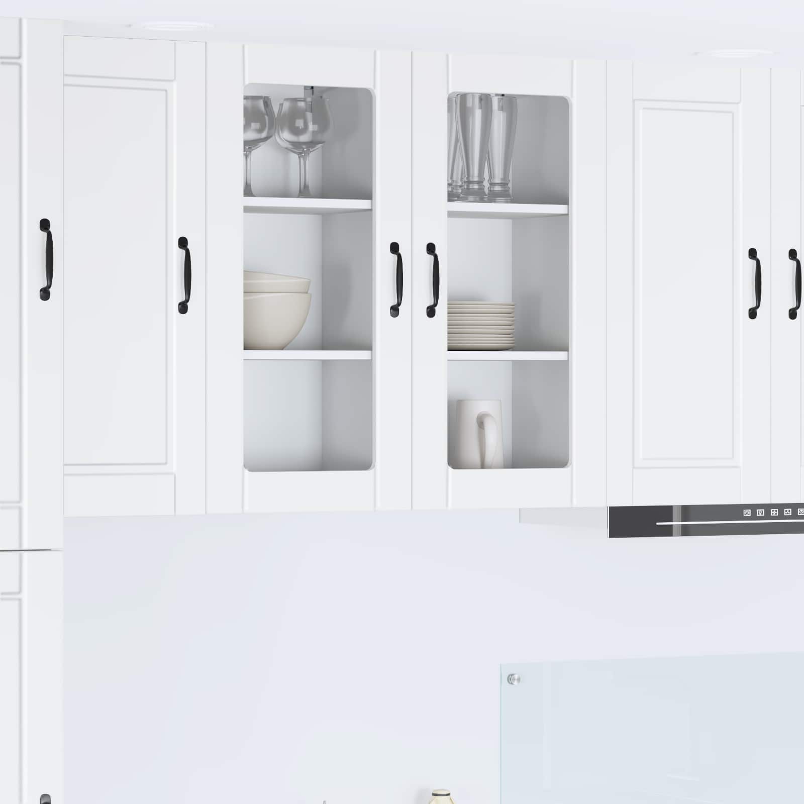 vidaXL Dulap de sticlă pentru perete PORTO Alb 40 x 31 x 80 cm
