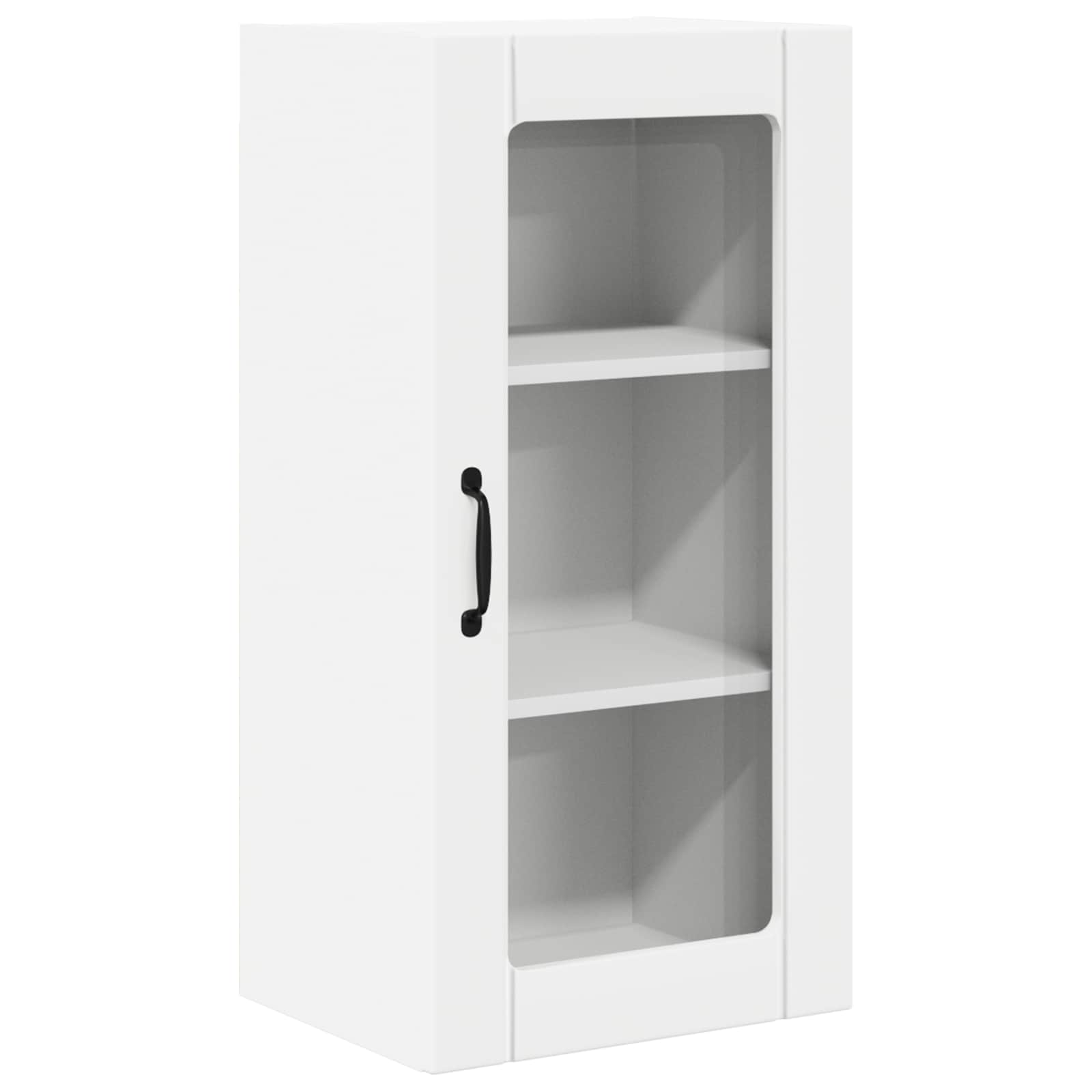 vidaXL Wandglas cabinet PORTO Wit 40 x 31 x 80 cm Bewerkt hout, foto 3