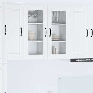 Stenski stekleni omarica PORTO 2 pcs Bela 40 x 31 x 80 cm