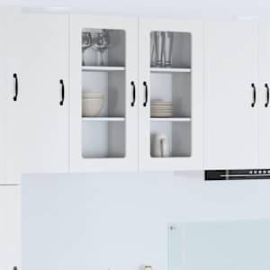 Stenski stekleni omarica PORTO 2 pcs Bela 40 x 31 x 80 cm