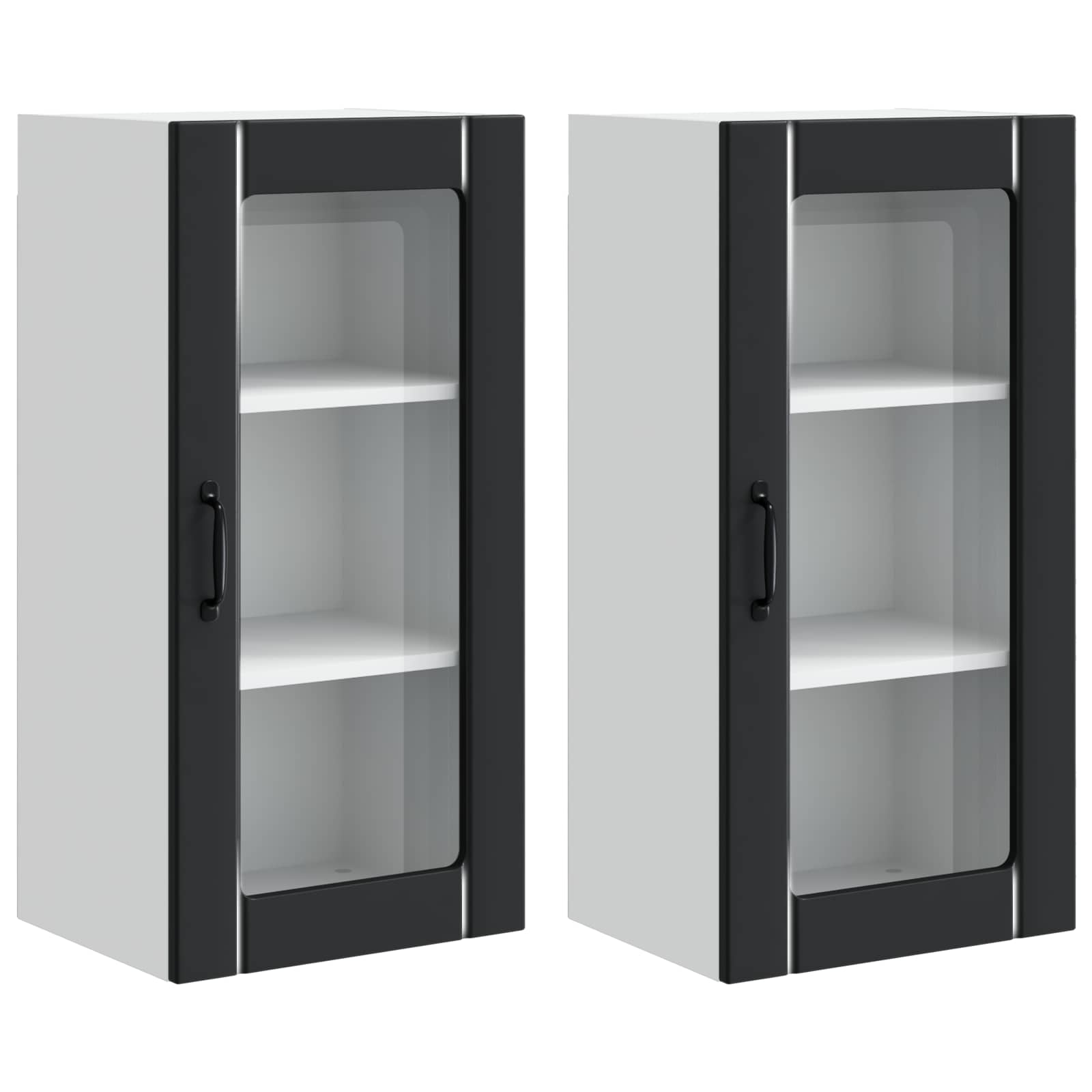 Thumbnail - vidaXL Küchenschrank 2 pcs Schwarz 40 x 31 x 80 cm Holzwerkstoff