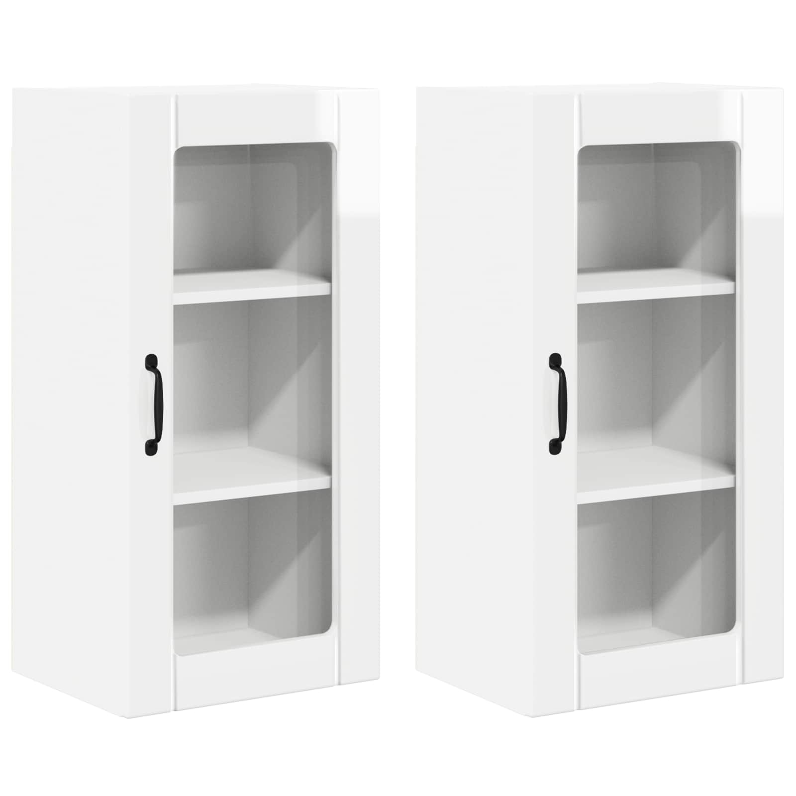 vidaXL Wandglas cabinet PORTO 2 st Hoogglans Wit 40 x 31 x 80 cm, foto 3