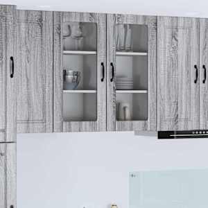 Stenski stekleni omarica PORTO 2 pcs Siva Sonoma