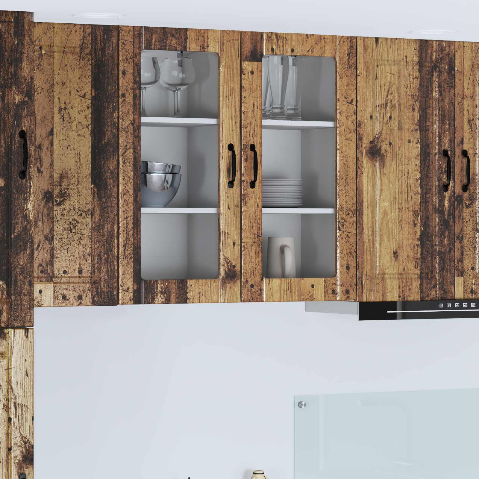 vidaXL Küchenschrank 2 pcs Altholz 40 x 31 x 80 cm Holzwerkstoff