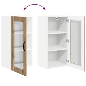 Nástěnná skleněná skříň PORTO 2 pcs Artisanový dub - obrázek 12