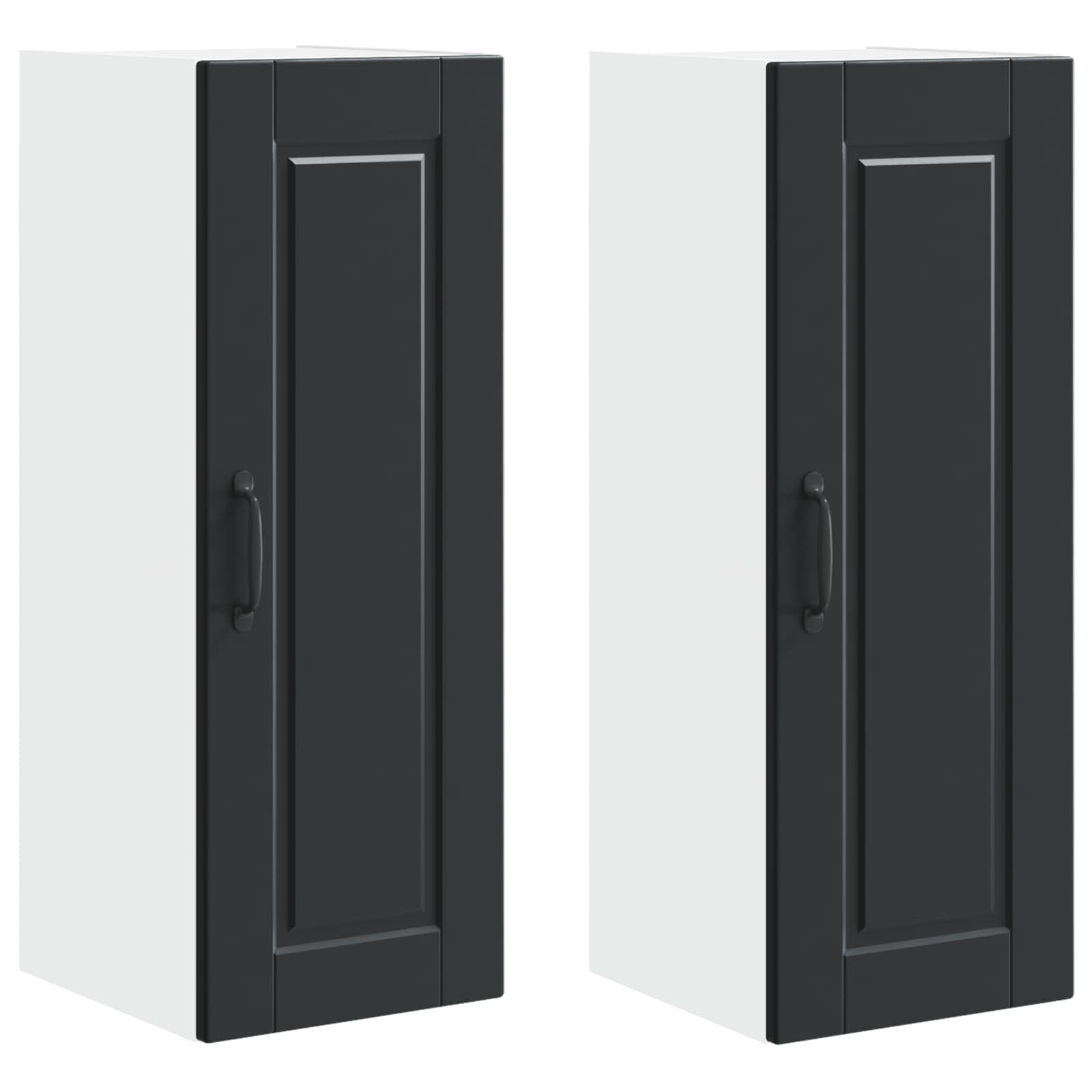 VidaXL Keuken Kast Met Plank 2 Pcs Zwart 30 X 31 X 80 Cm Bewerkt Hout
