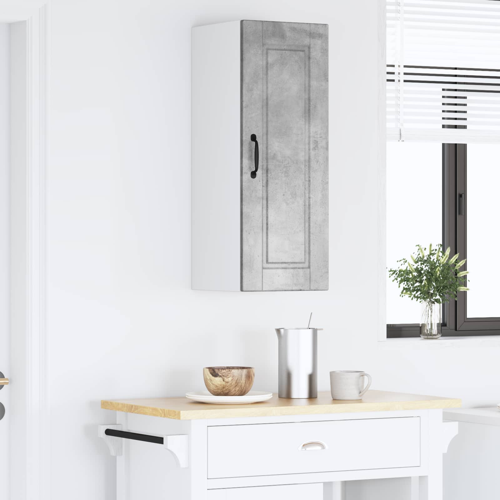 Kuhinjski element Betonsko siva 30 x 31 x 80 cm Konstruiran les - slika 4