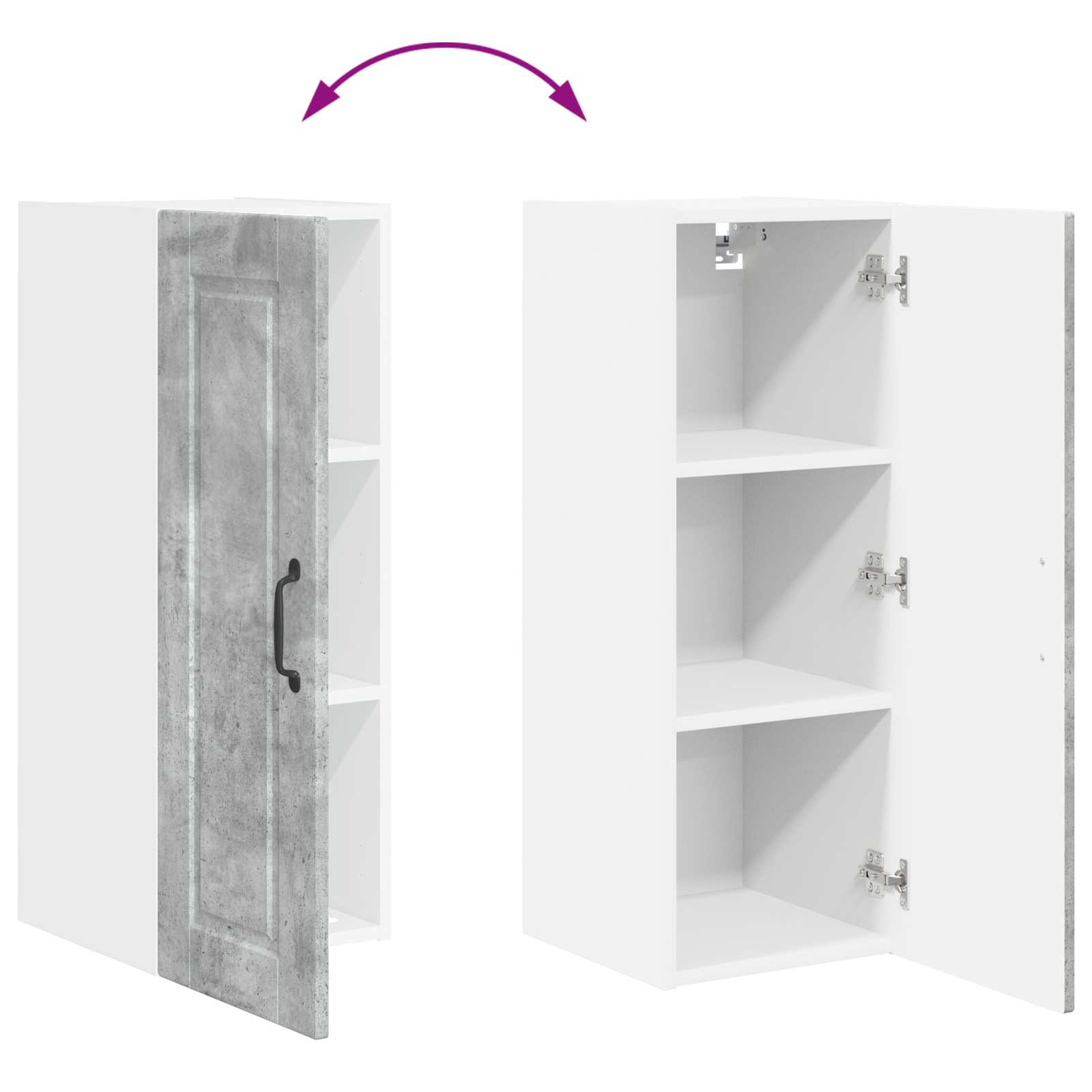 Kuhinjski element Betonsko siva 30 x 31 x 80 cm Konstruiran les - slika 11