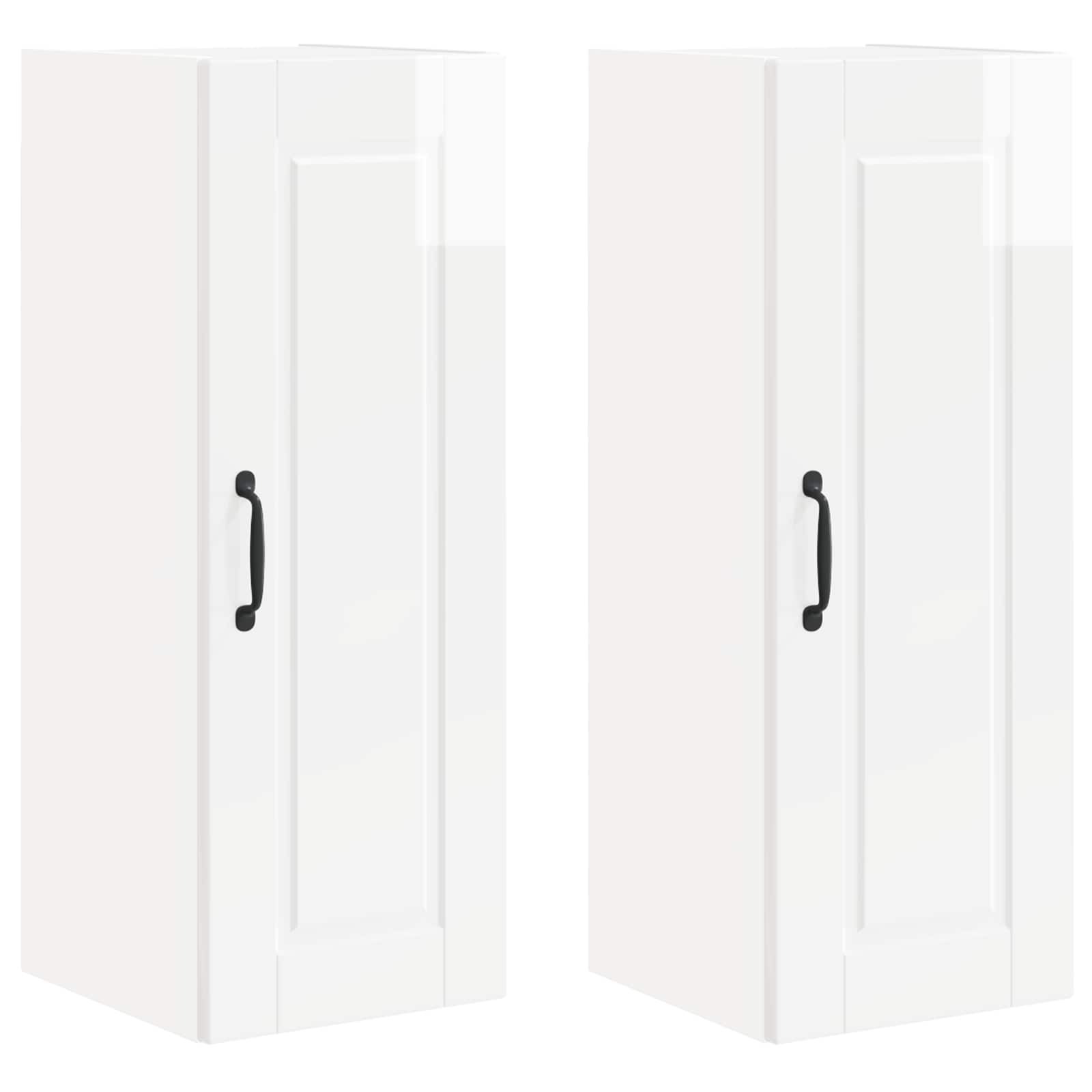 Thumbnail - vidaXL Küchenschrank mit Regal 2 pcs Hochglanz Weiß 30 x 31 x 80 cm