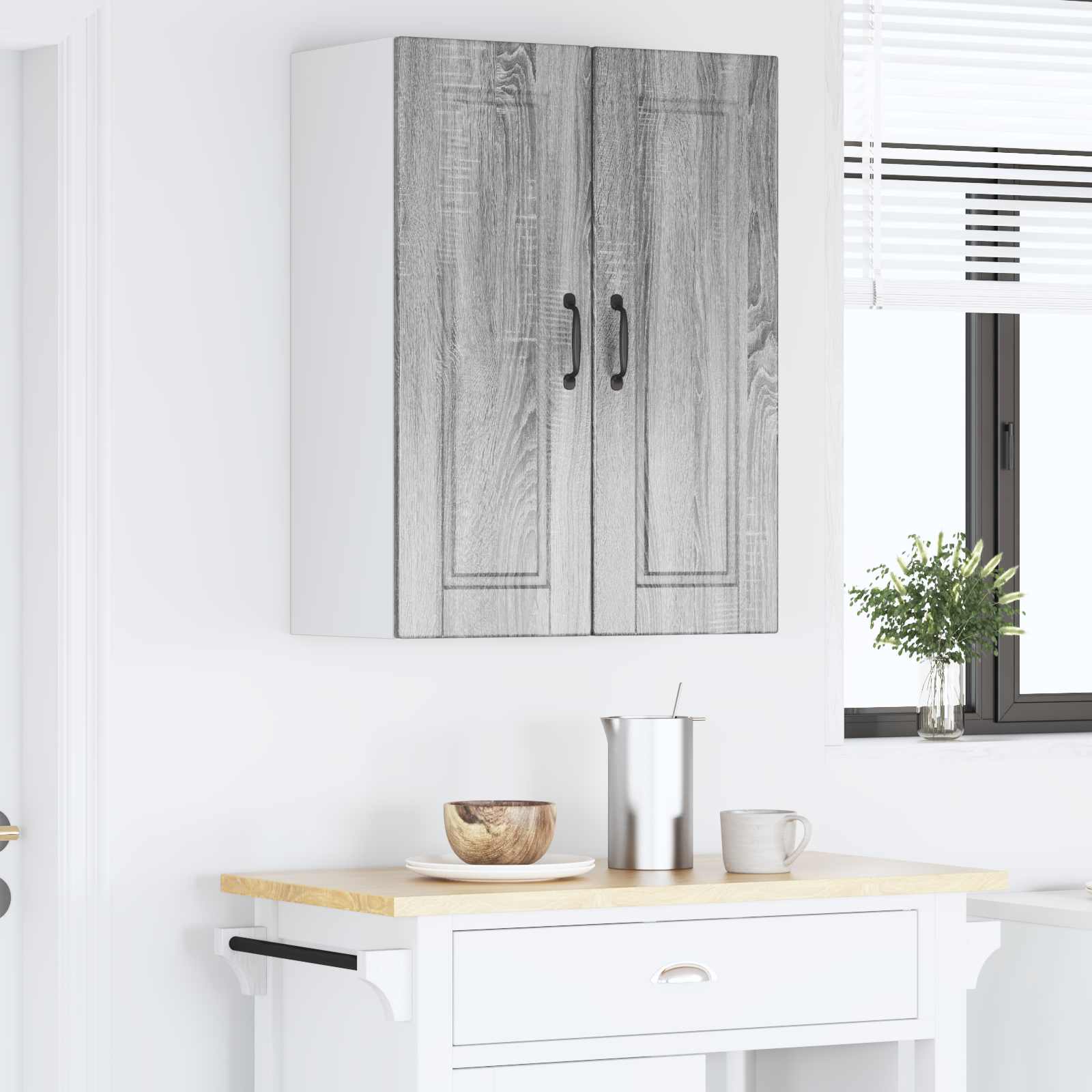 Köögikapp riiuliga 2 pcs Hall Sonoma 30 x 31 x 80 cm Tehispuit 4 Kõik vajalik sinu aeda ja koju! Köögikapp riiuliga 2 pcs Hall Sonoma 30 x 31 x 80 cm Tehispuit - Image 4