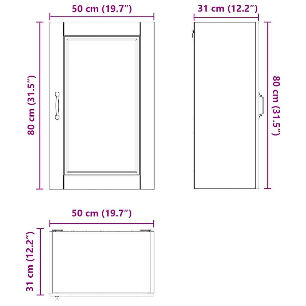 Kuhinjski element Rjav hrast 50 x 31 x 80 cm Konstruiran les - slika 13