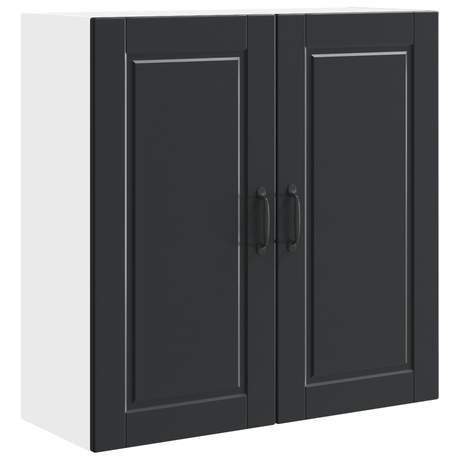 vidaXL Wandkast PORTO Zwart 80 x 31 x 80 cm Bewerkt hout, foto 3
