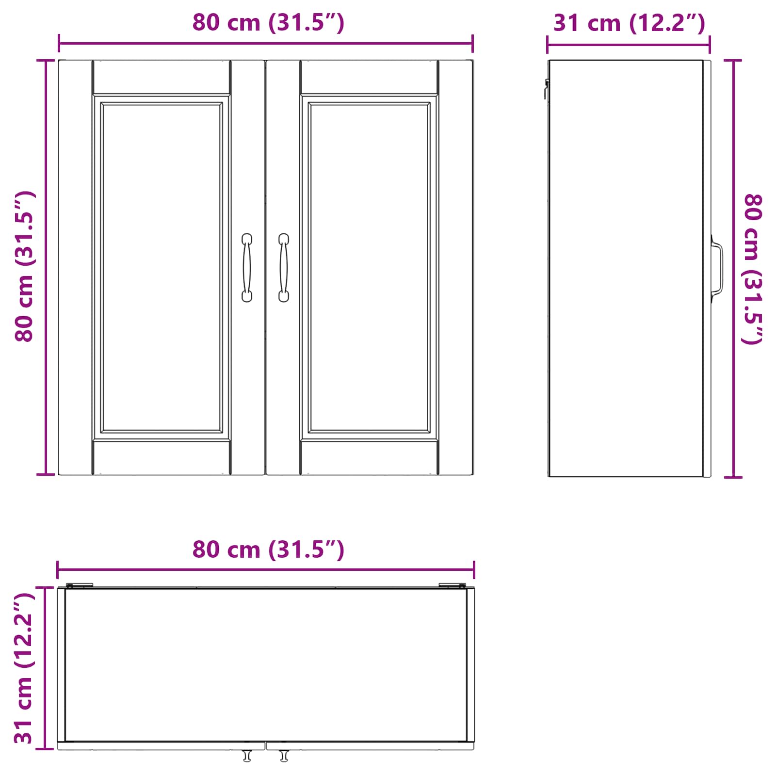 Kuhinjski element Sonoma hrast 80 x 31 x 80 cm Konstruiran les - slika 12