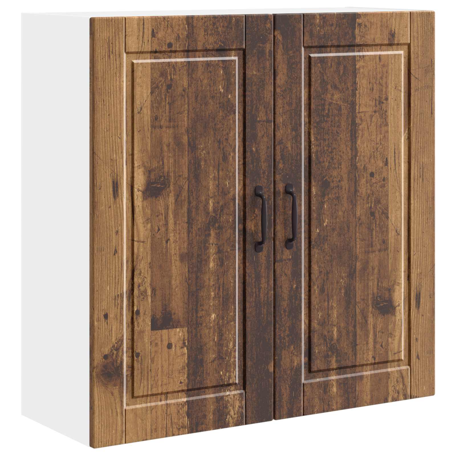vidaXL Wandkast PORTO Oud hout 80 x 31 x 80 cm Bewerkt hout bruin, foto 3