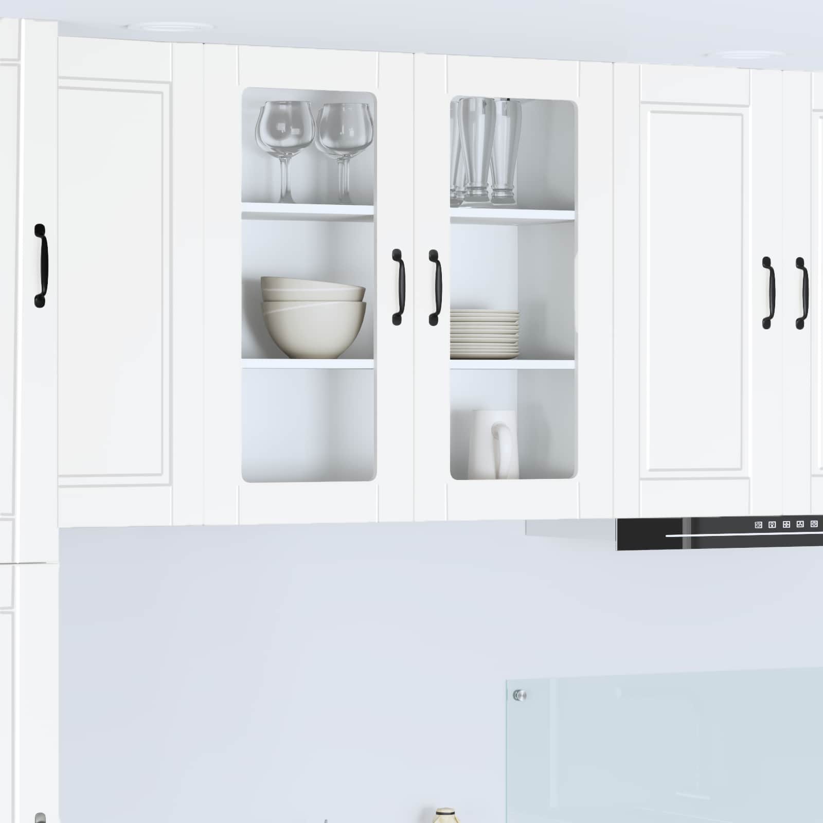 vidaXL Dulap de sticlă pentru perete PORTO Alb 80 x 31 x 80 cm