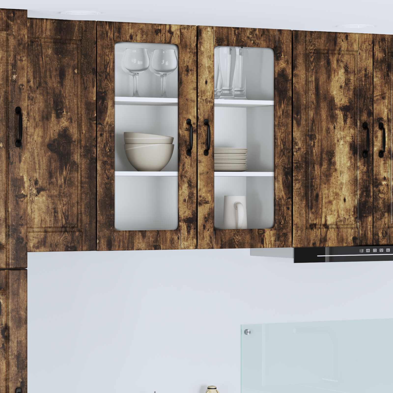 Köögikapp riiuliga Suitsetatud tamm 80 x 31 x 80 cm Tehispuit