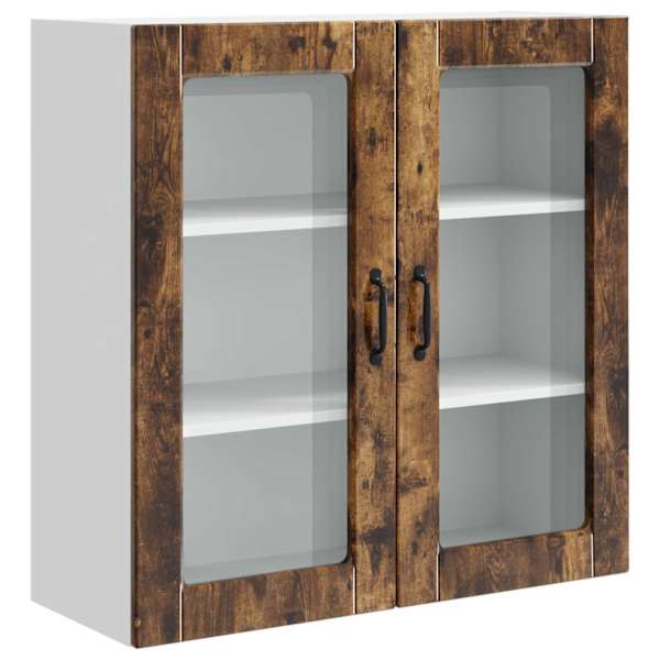 vidaXL Seinaklaasikapp PORTO Suitsetatud tamm 80 x 31 x 80 cm