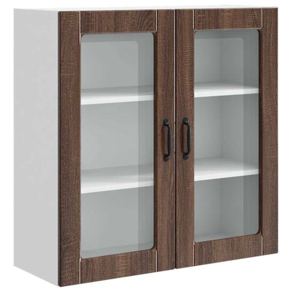 vidaXL Seinaklaasikapp PORTO Pruun tamme 80 x 31 x 80 cm Tehispuit