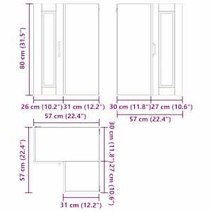 Nástěnný roh kabinet PORTO Sonoma dub 57 x 57 x 80 cm - obrázek 13