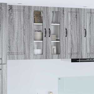 Stenski stekleni omarica PORTO Siva Sonoma 60 x 31 x 80 cm