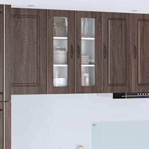 Stenski stekleni omarica PORTO Rjav hrast 60 x 31 x 80 cm