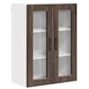 vidaXL Seinaklaasikapp PORTO Pruun tamm 60 x 31 x 80 cm Tehispuit
