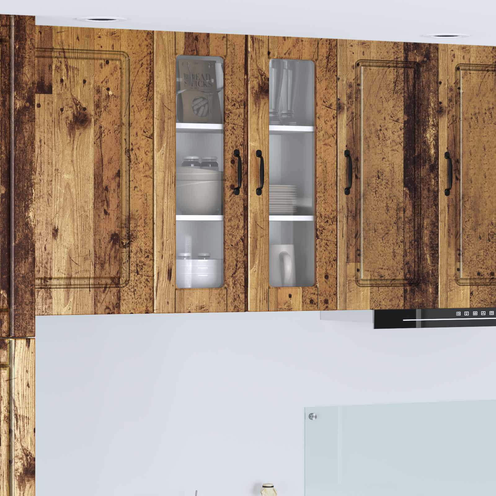 Köögikapp riiuliga uksega Vana puit 60 x 31 x 80 cm Tehispuit