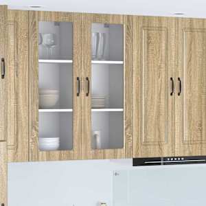 Stenski stekleni omarica PORTO Sonoma hrast 40 x 31 x 100 cm